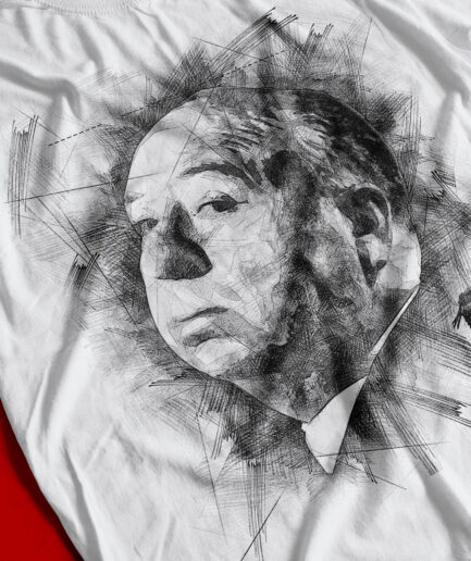 Alfred Hitchcock T-shirt Portrait Art Tee Close-up