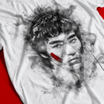 Bruce Lee T-shirt Portrait Art Tee Close-up