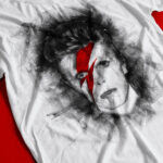 David Bowie T-shirt Ziggy Stardust Portrait Art Tee Close-up
