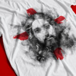 Jesus Christ T-shirt Portrait Art Tee Close-up