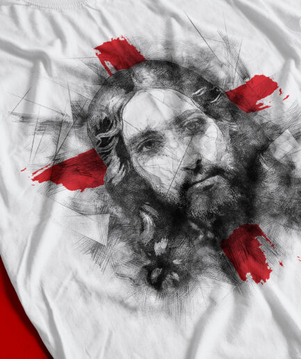 Jesus Christ T-shirt Portrait Art Tee Close-up