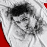 Muhammad Ali T-shirt The Greatest Boxer Portrait Art Tee Close-up