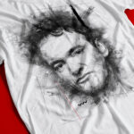 Quentin Tarantino T-shirt Portrait Art Tee Close-up